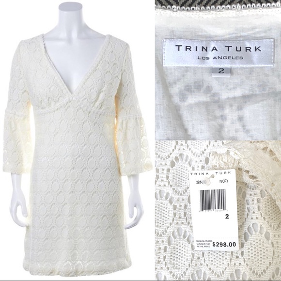 Trina Turk Dresses & Skirts - Trina Turk Crotchet bell sleeve dress